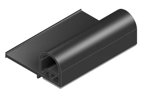 1000036592 – JAEGER Slide Out Seal, Single Bulb With 1-1/4 Inch Wipe 40 Foot Length 0.91 Inch Bulb Height Black Polym...